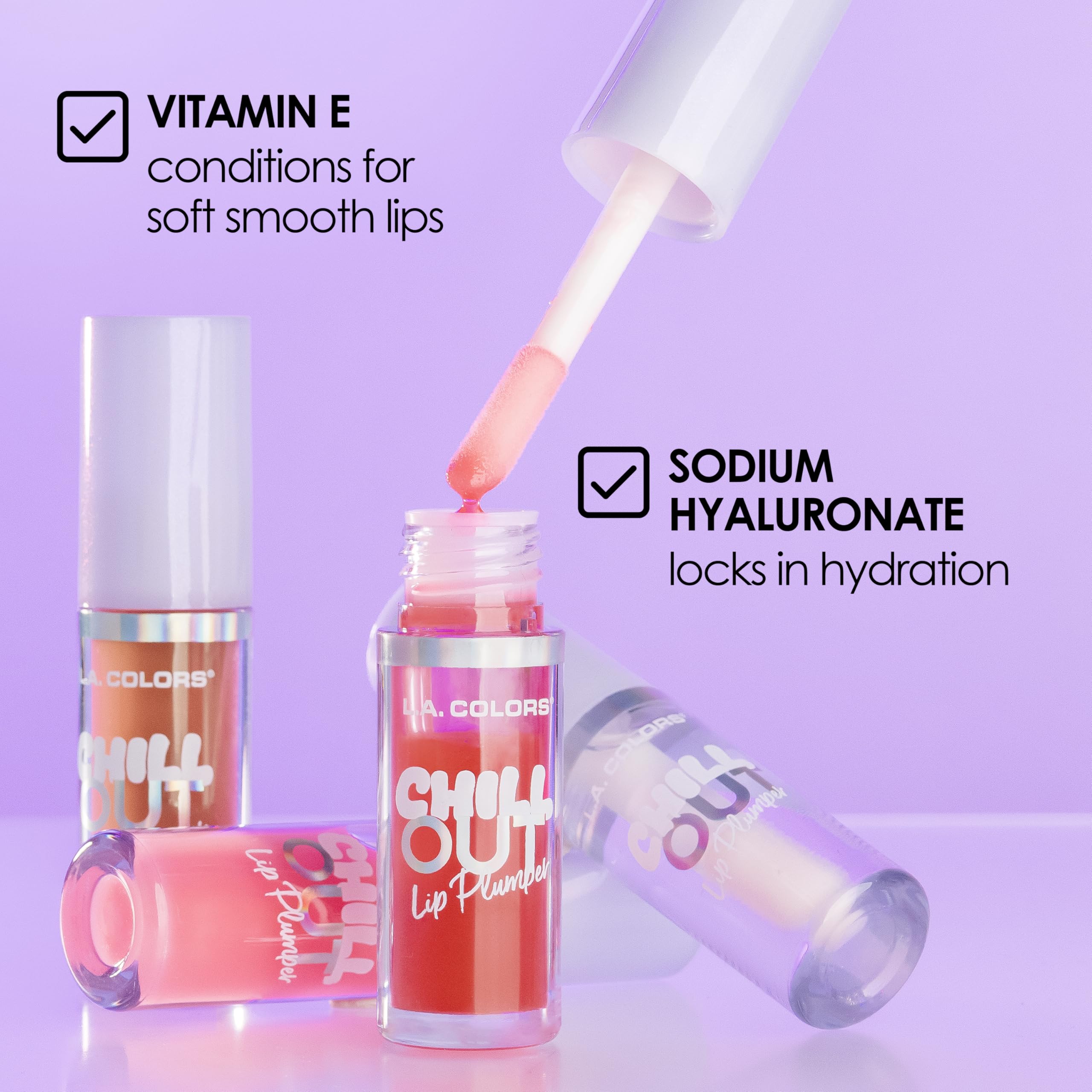 L.A. Colors Chill Out Lip Plumper moisturizing finish on lips