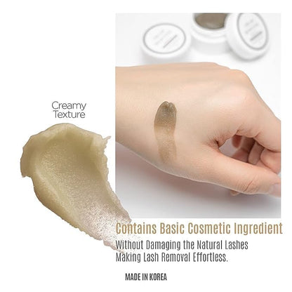 Applying eyelash extension cream remover with microbrush