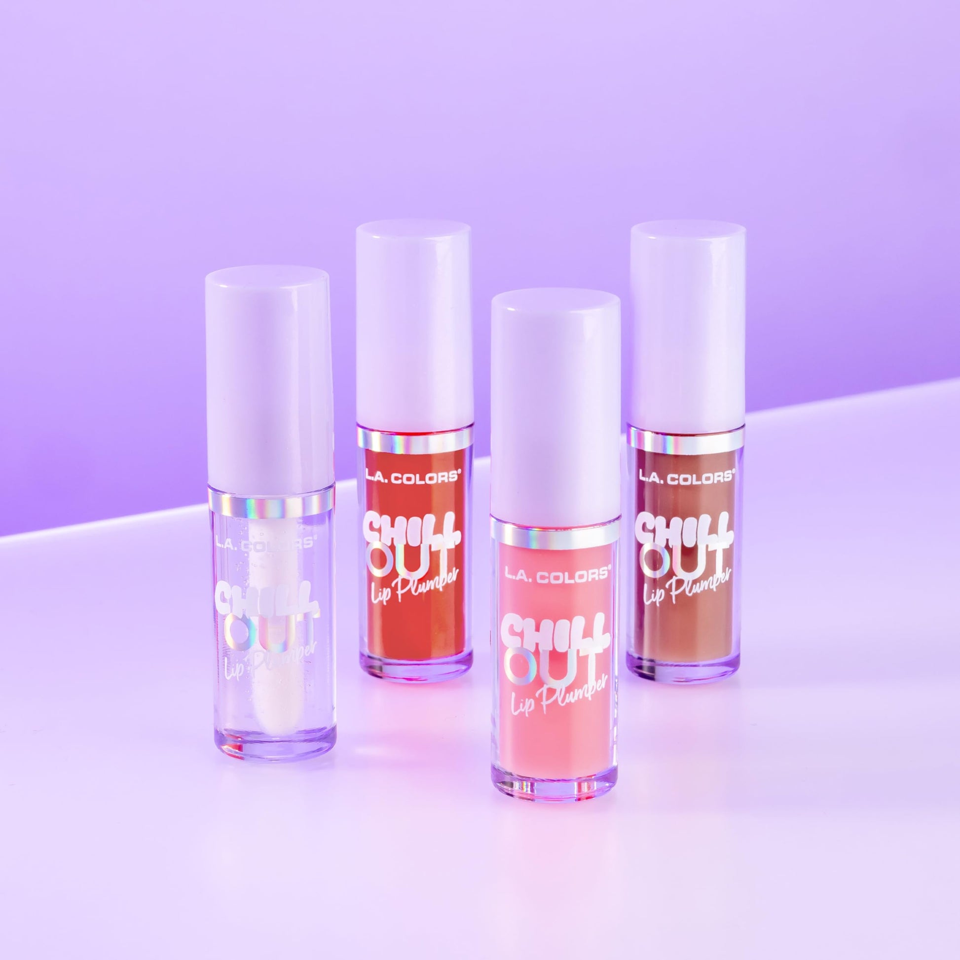 Brand logo and product name on L.A. Colors lip gloss tube
