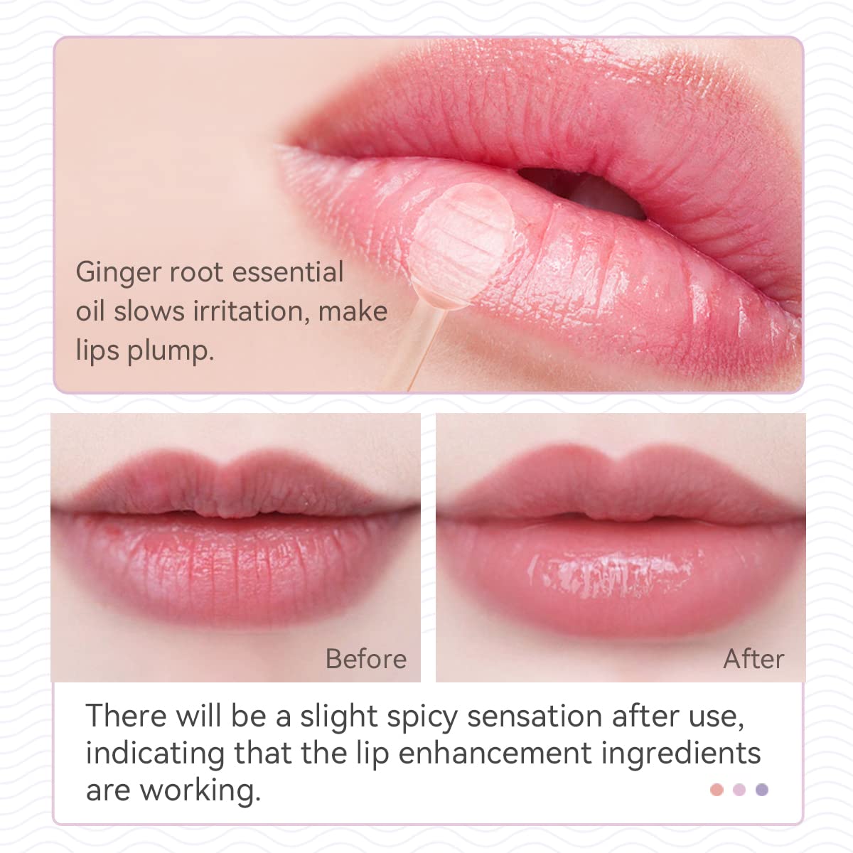 Applying Vafee Derol lip plumper serum to lips