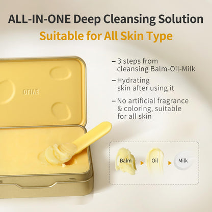 Green Farm makeup removing balm application on dry skin