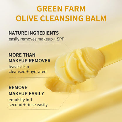 Green Farm cleansing balm removing waterproof mascara from eye area