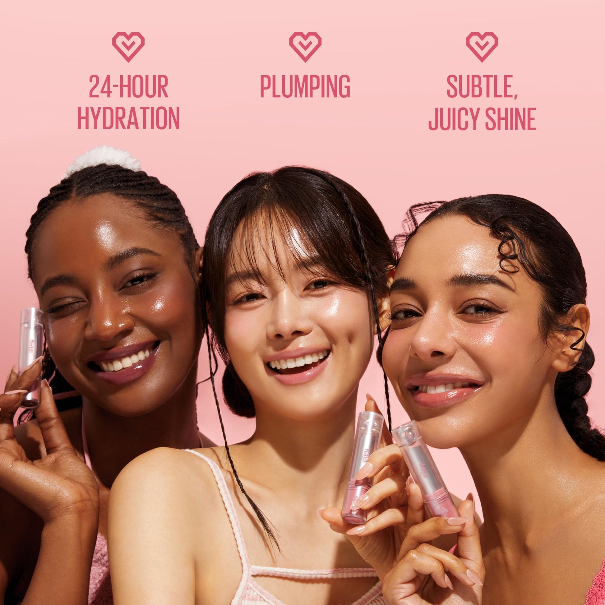 Kaja Juicy Glass Lip Balm collection set lifestyle shot