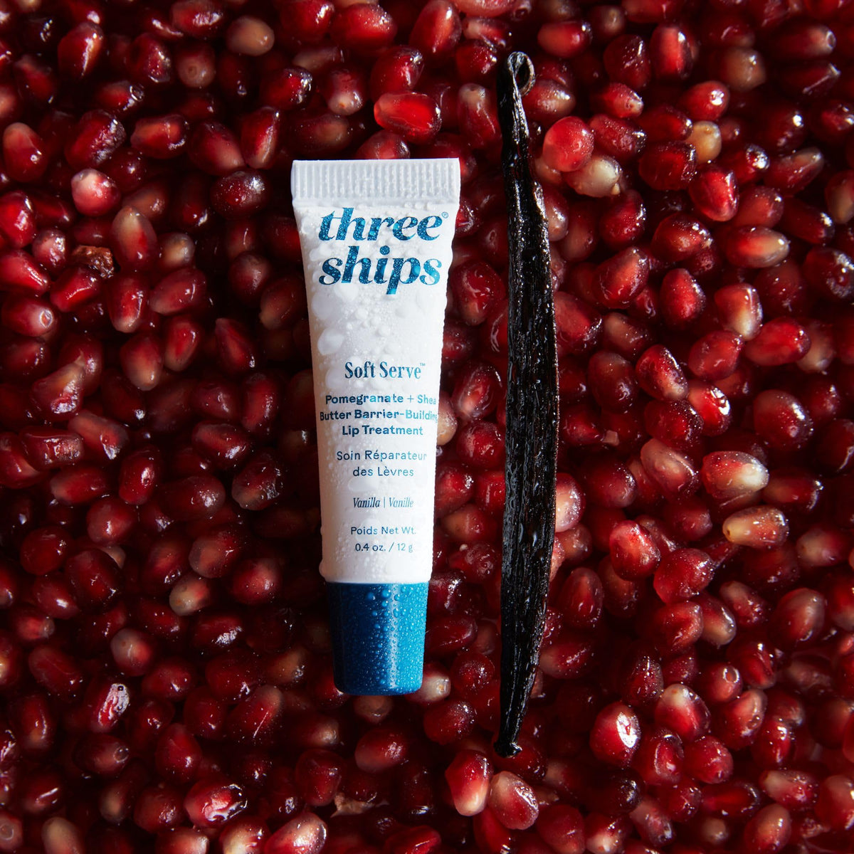 Three Ships SoftServe Lip Treatment close up of squeeze tube cap