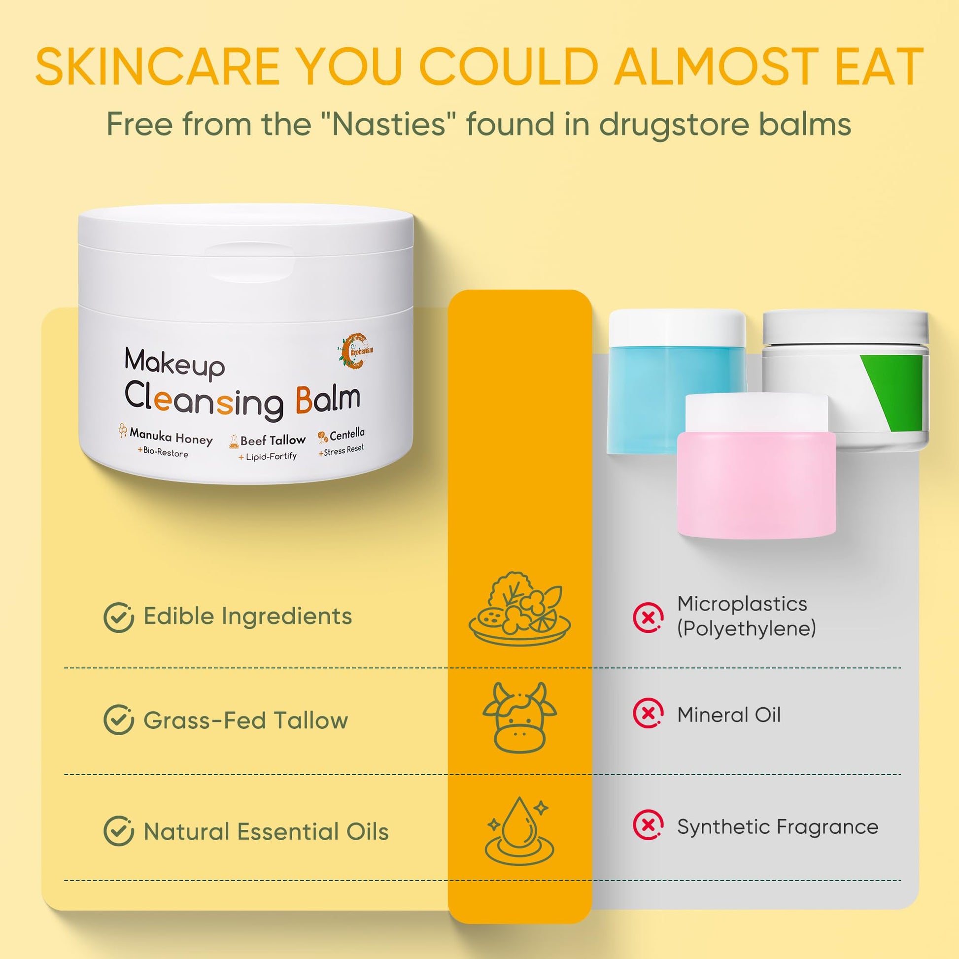 Grocerism natural skincare balm jar on a clean background