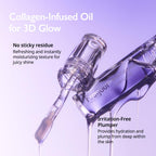 Fraijour lip oil applicator showing translucent purple texture
