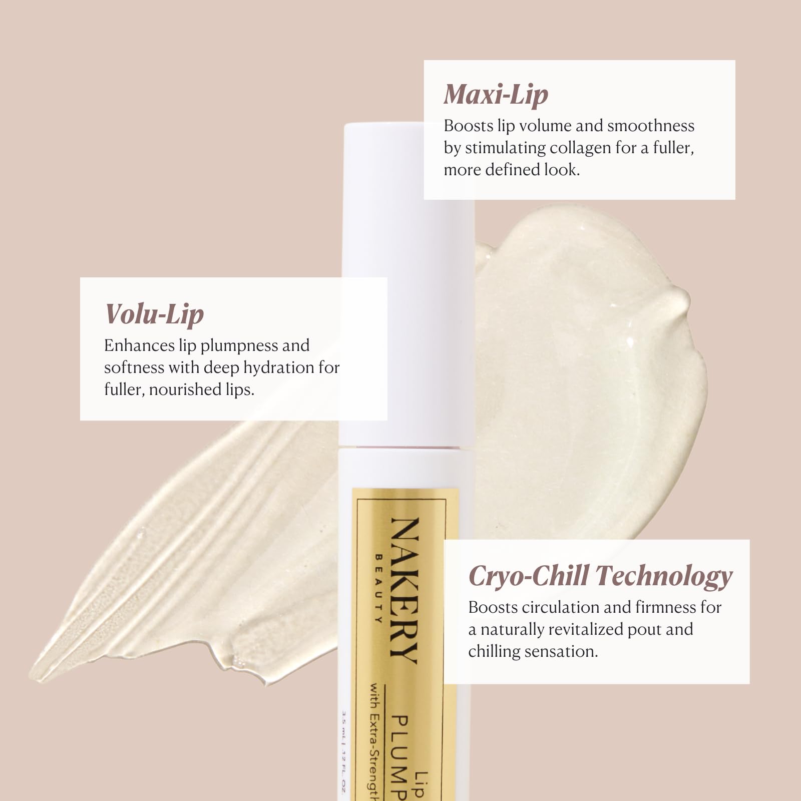 Application of Nakery Lip MirageXL showing non-sticky cooling formula