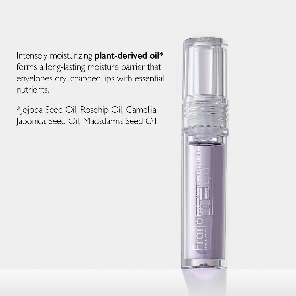 Fraijour hydrating lip oil applied on lips showing glossy finish