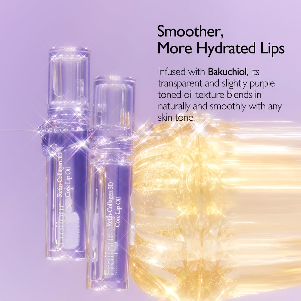 Fraijour lip oil benefits graphic showing plumped lips
