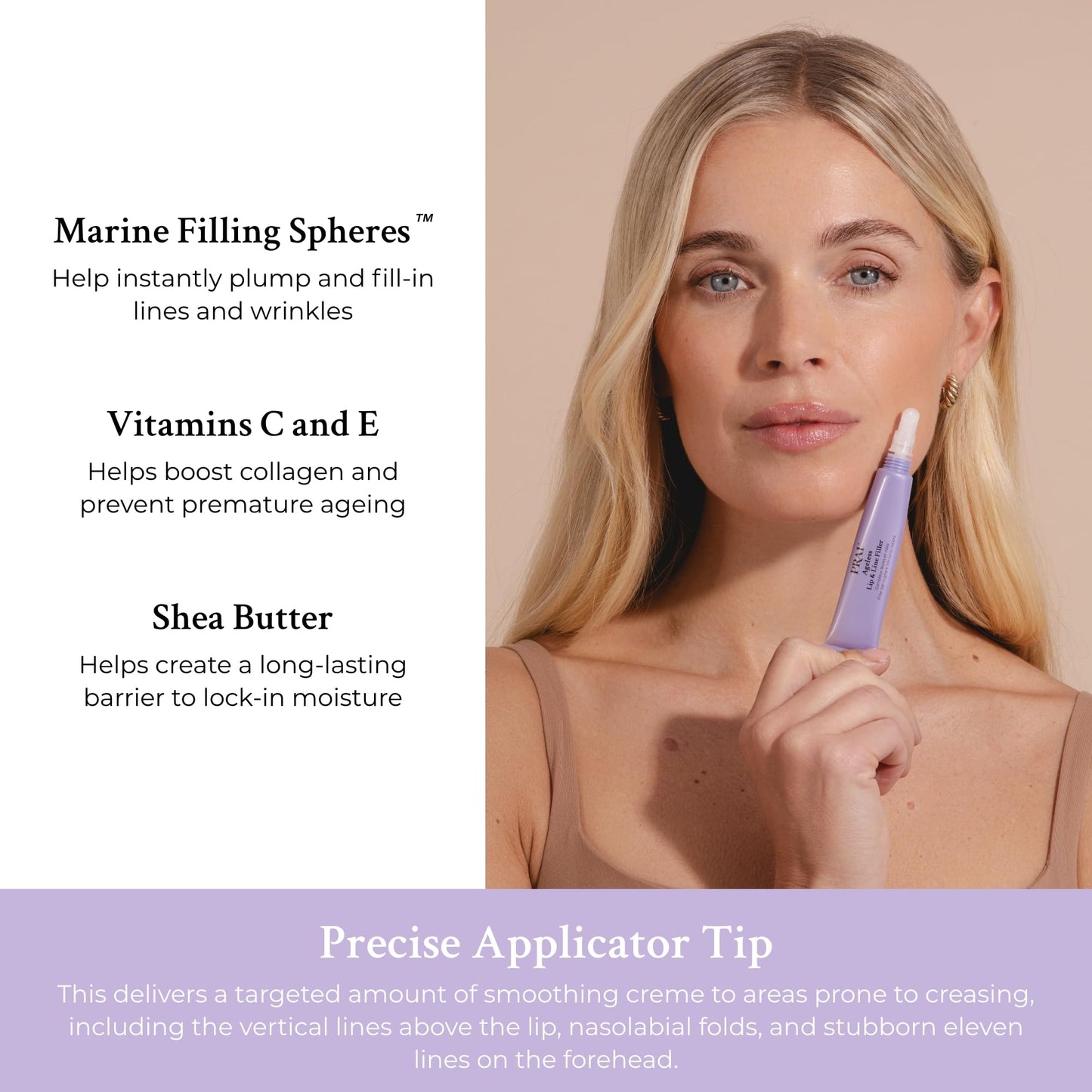 Prai Beauty Ageless Lip and Line Filler texture demonstration