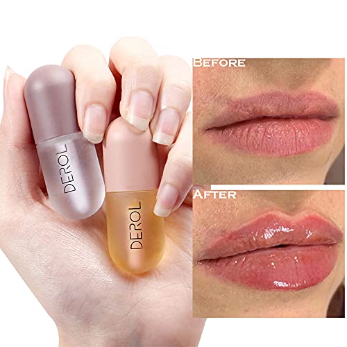 Two tubes of Derol lip plumper serum side by side