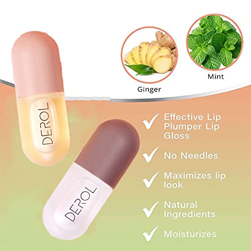 Close up of Derol natural lip enhancer serum texture
