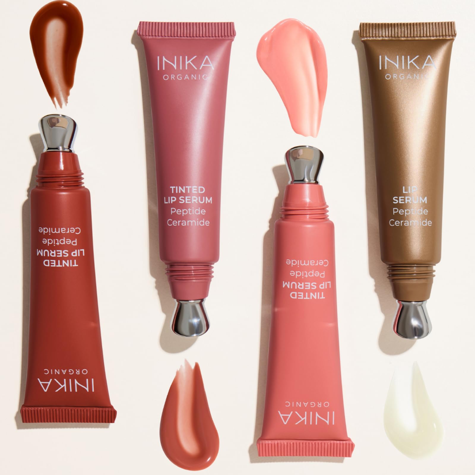 Inika Organic Tinted Lip Serum Blush sheer color swatch