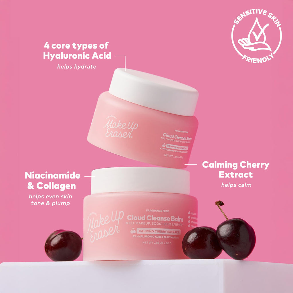 MakeUp Eraser Cloud Cleanse Balm open jar showing texture