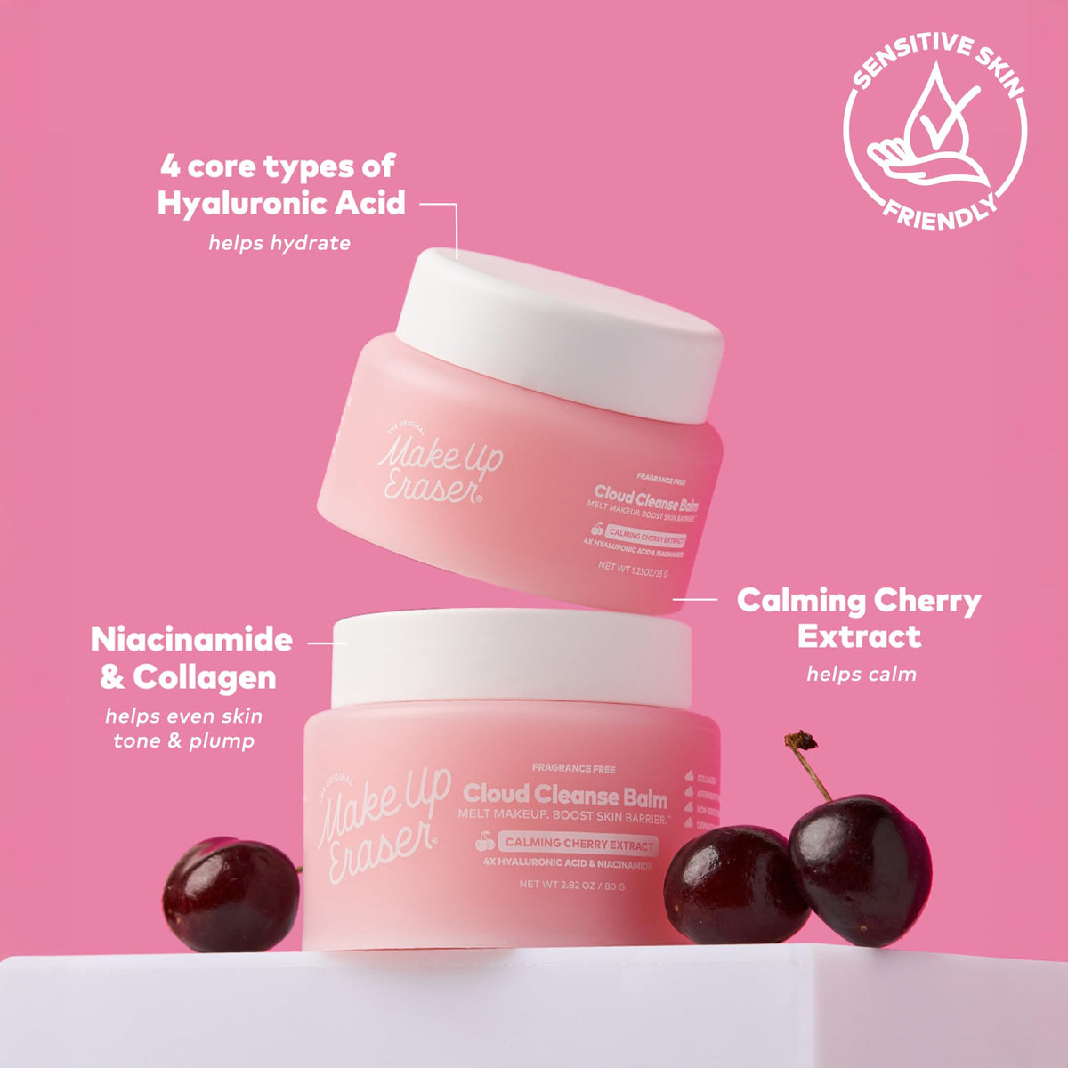 MakeUp Eraser Cloud Cleanse Balm open jar showing texture
