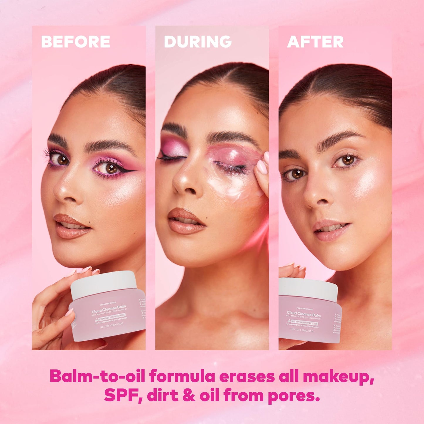 Side profile of MakeUp Eraser Cloud Cleanse makeup remover jar