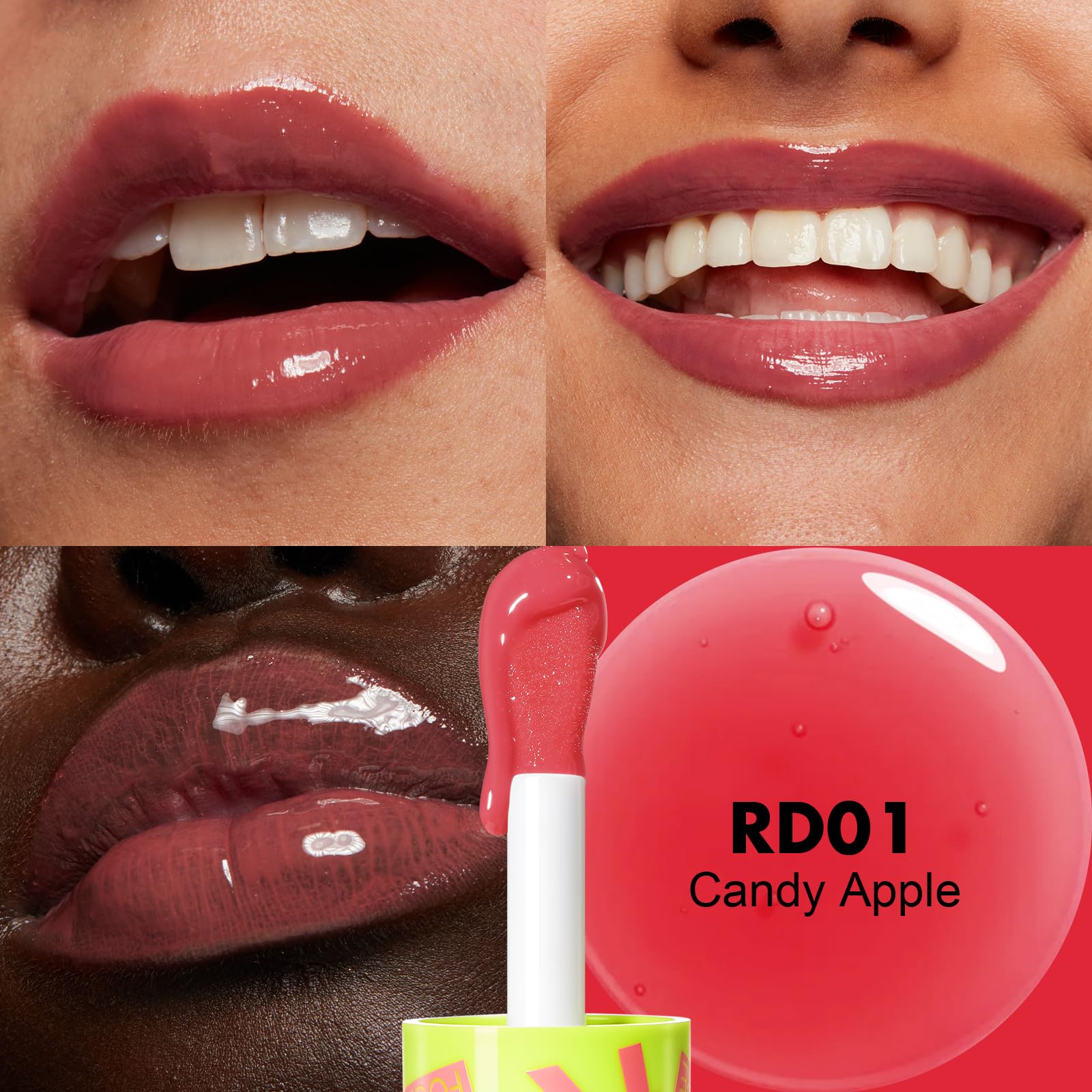 Focallure Lip Oil applicator showing glossy texture