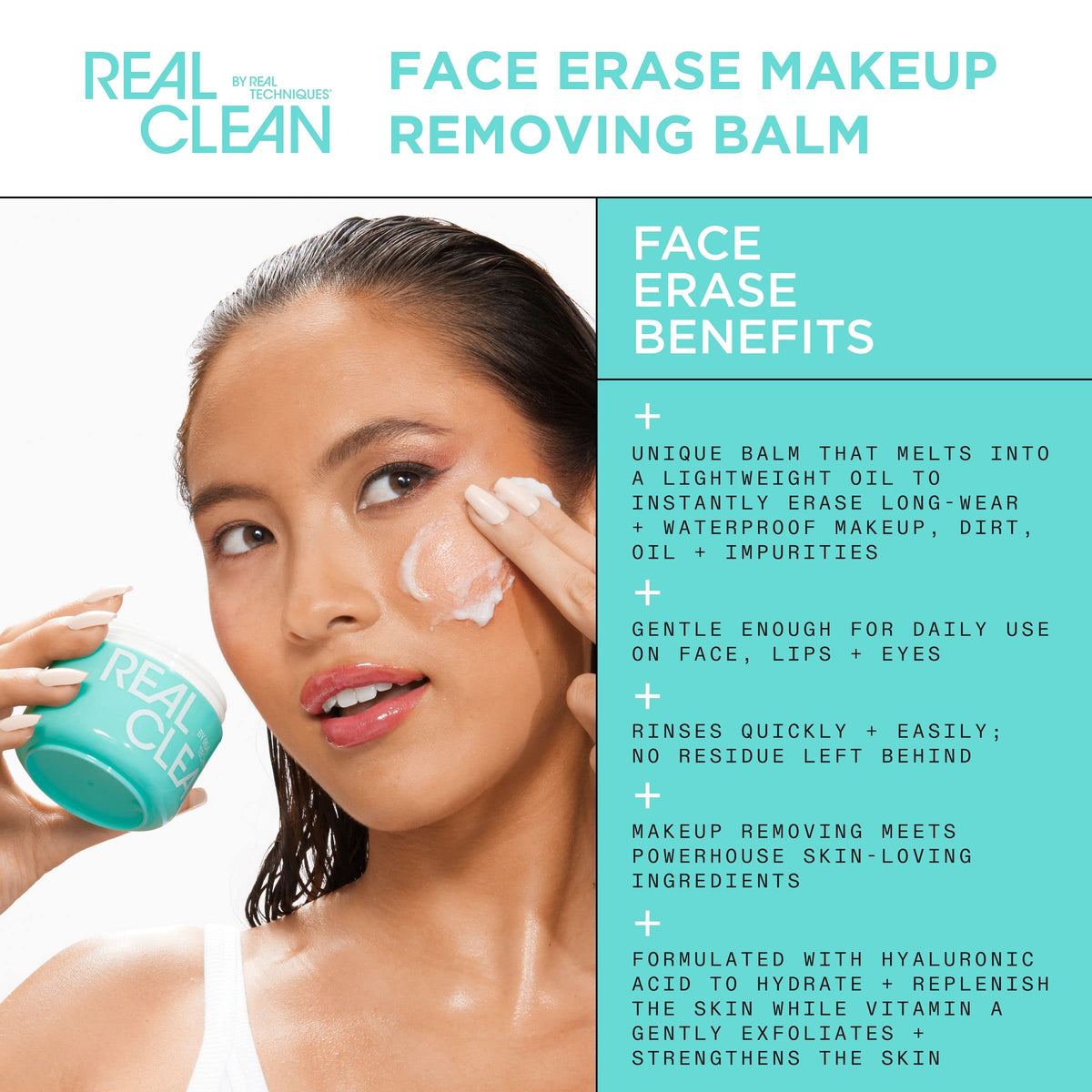 Real Techniques makeup removing balm mint green jar close up