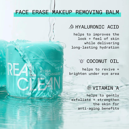 Real Techniques Face Erase balm with hyaluronic acid and vitamin A label