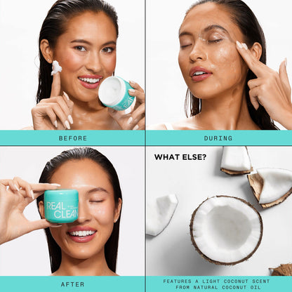 Application of Real Techniques cleansing balm on dry skin