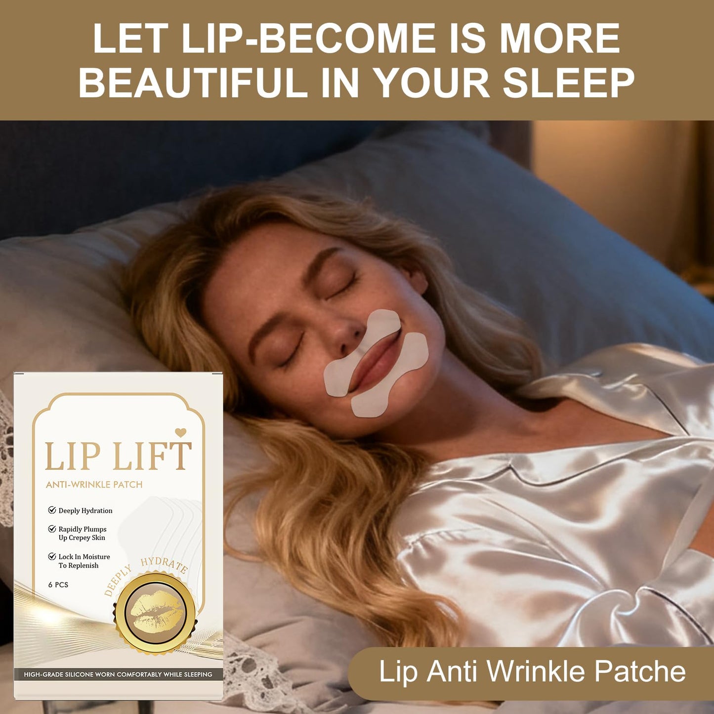 Side profile of Vitashynx smile line patches on skin