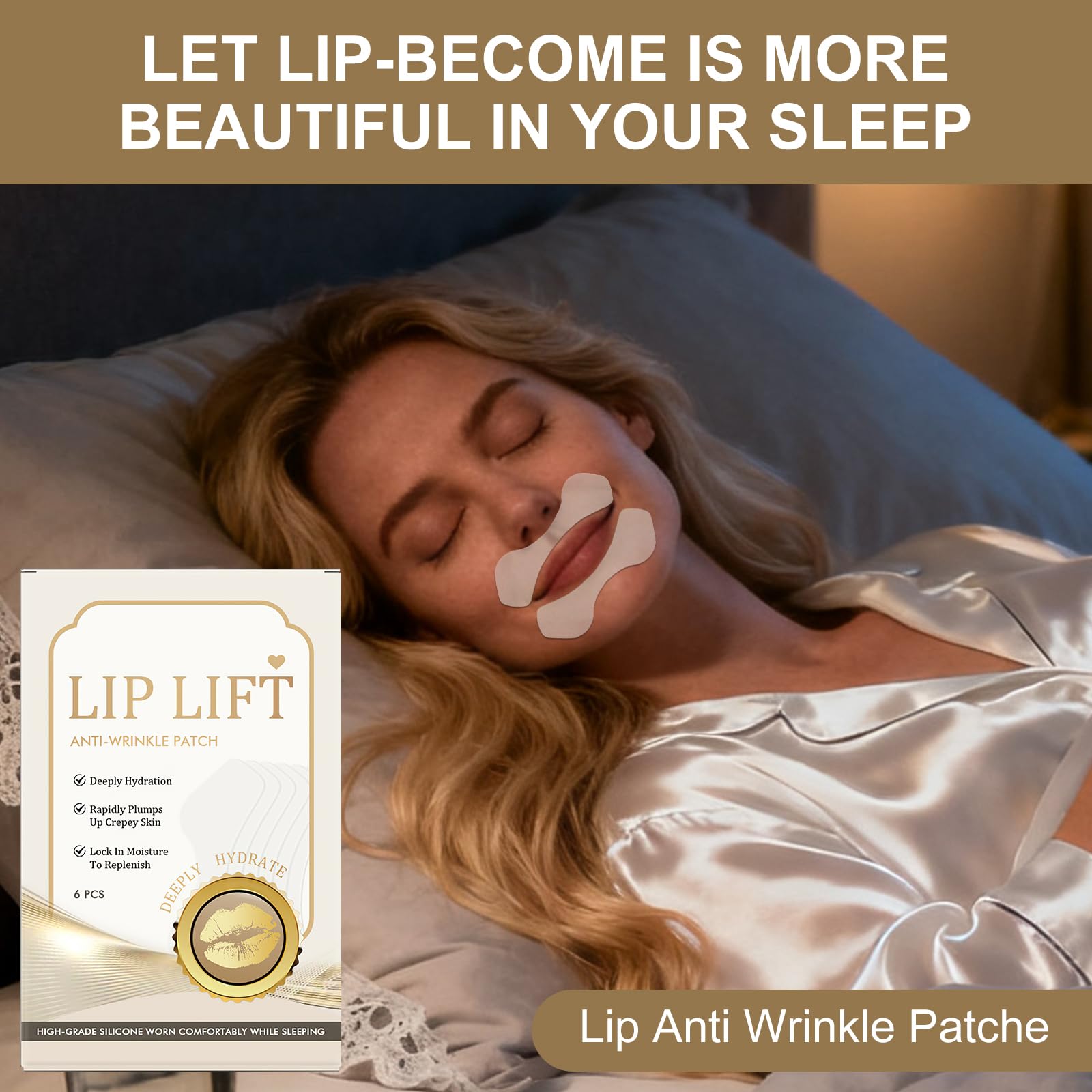 Side profile of Vitashynx smile line patches on skin