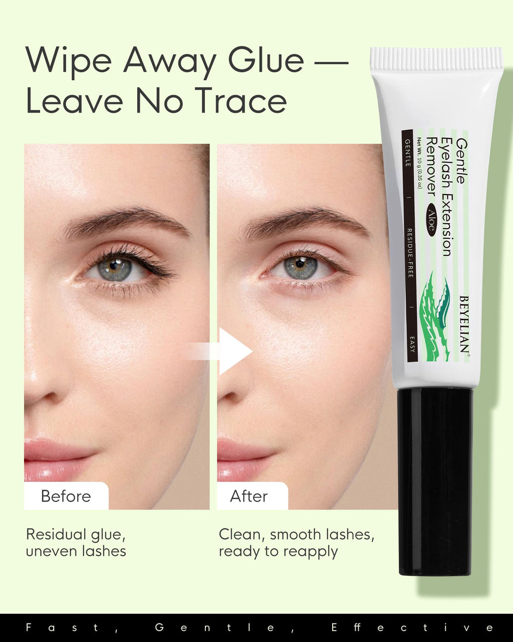 Demonstration of thick paste consistency for lash removal