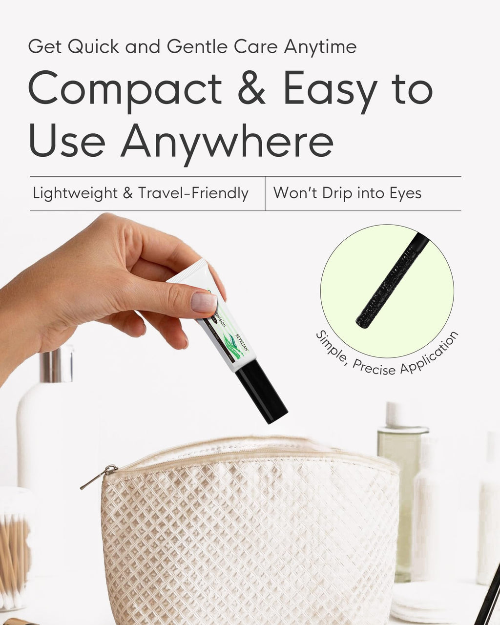 Beyelian 15 milliliters eyelash remover tube in hand
