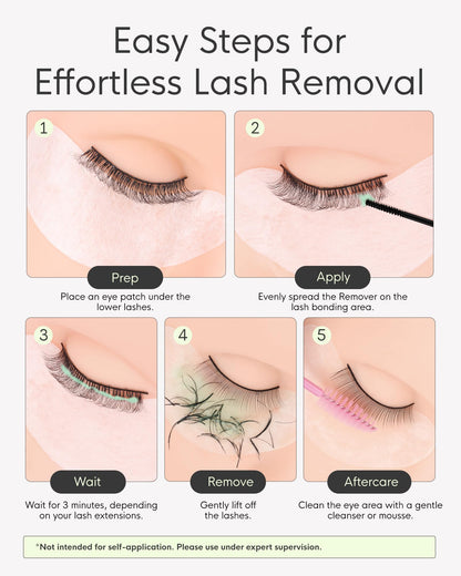 Gentle aloe lash remover cream 15 milliliters container