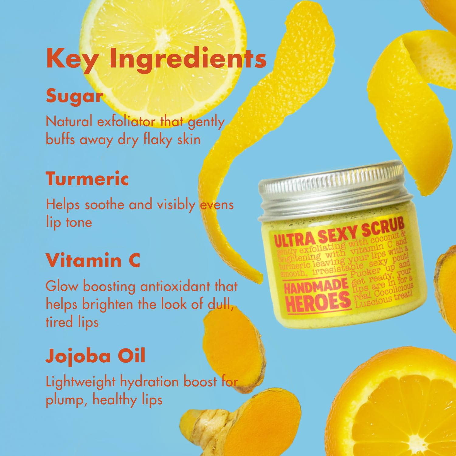 Handmade Heroes turmeric and Vitamin C lip care jar