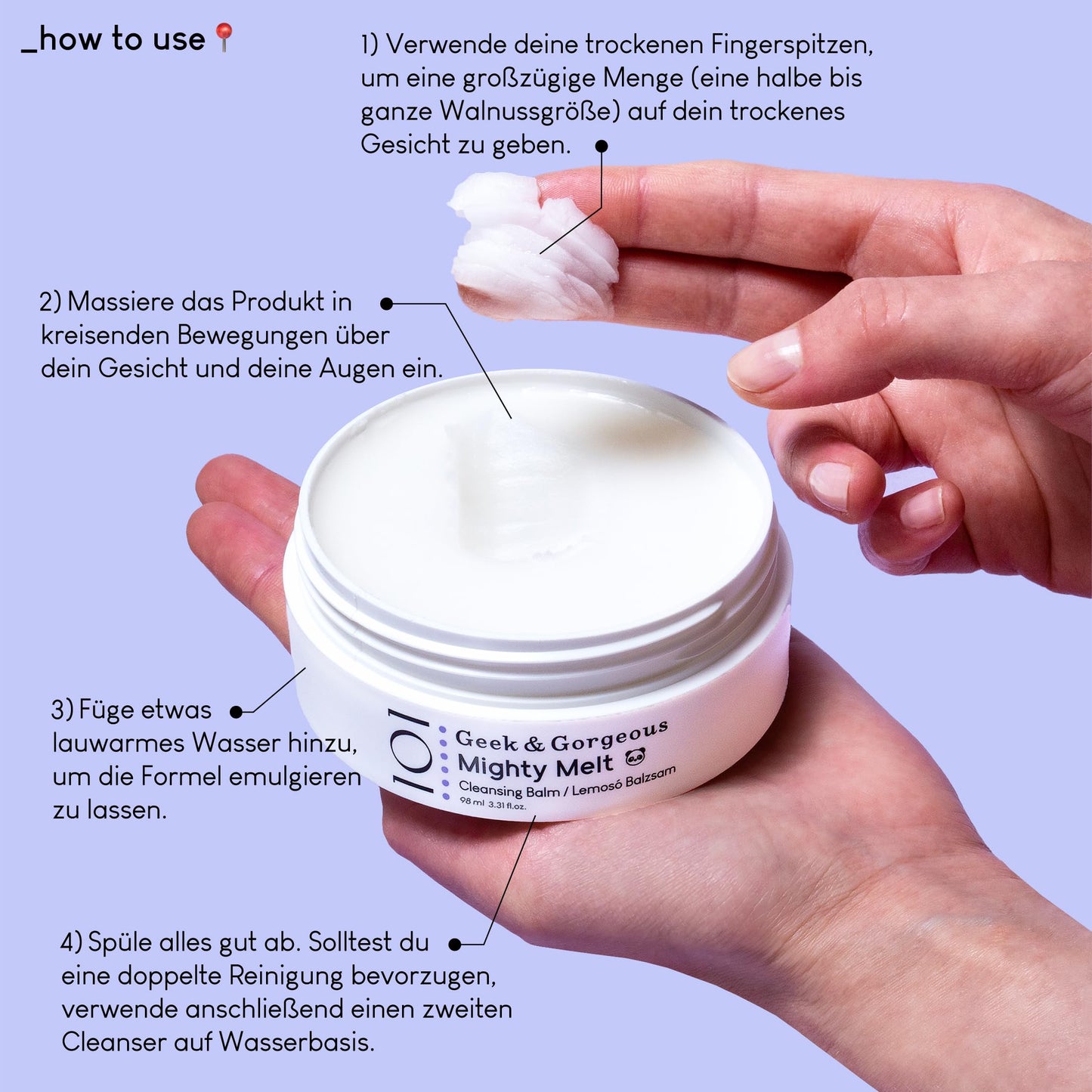 Geek & Gorgeous Mighty Melt Cleansing Balm back of container