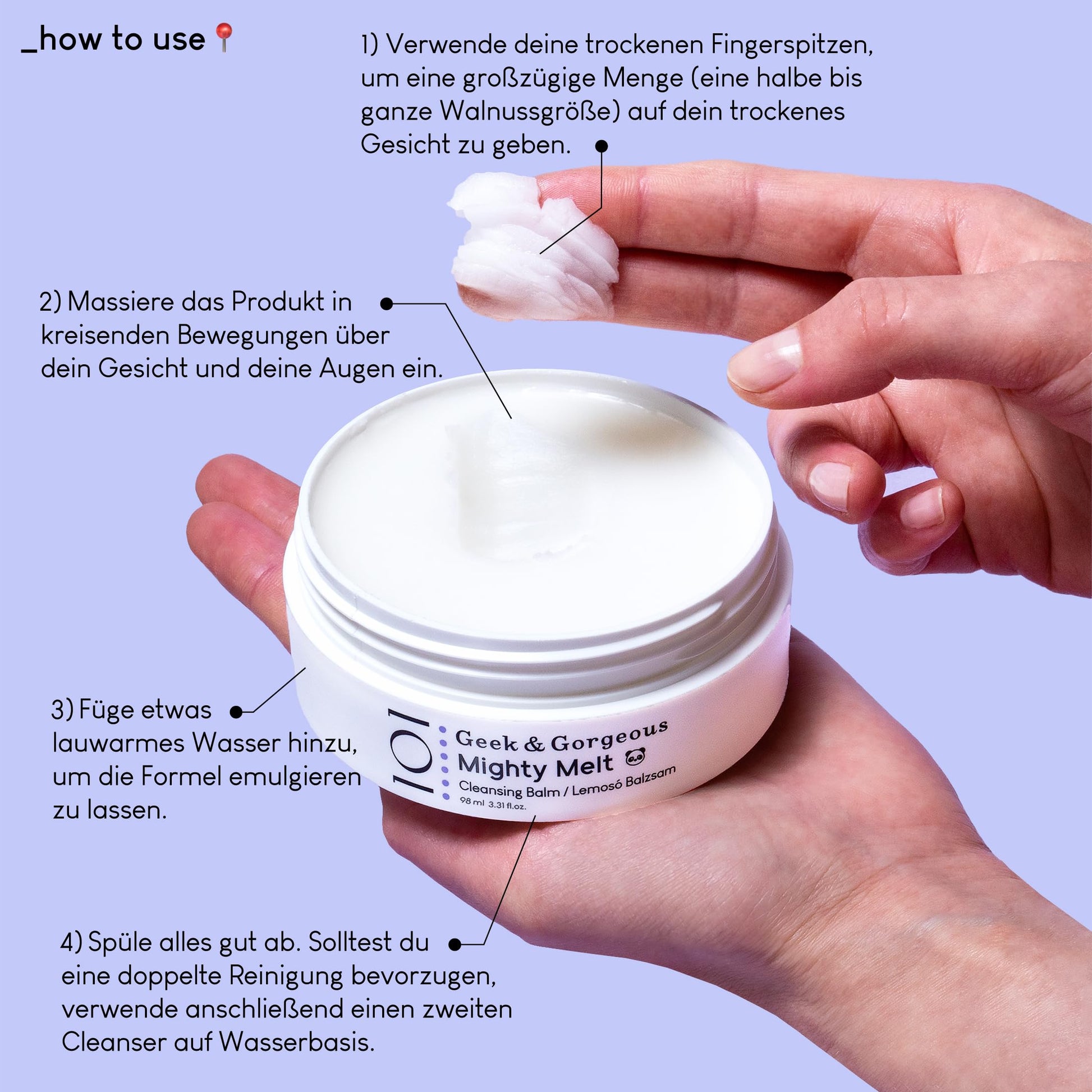 Geek & Gorgeous Mighty Melt Cleansing Balm back of container