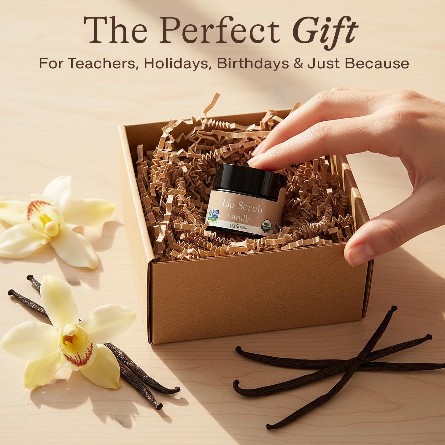 Natural ingredients label on Beauty by Earth lip scrub