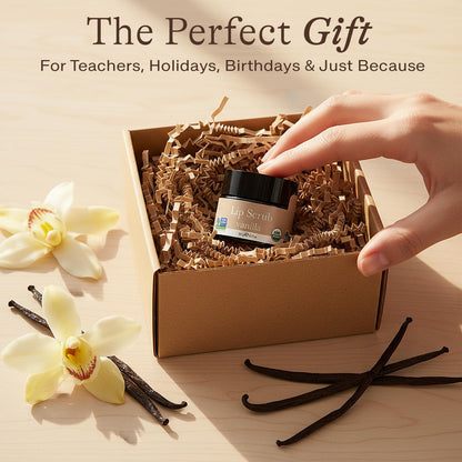 Natural ingredients label on Beauty by Earth lip scrub