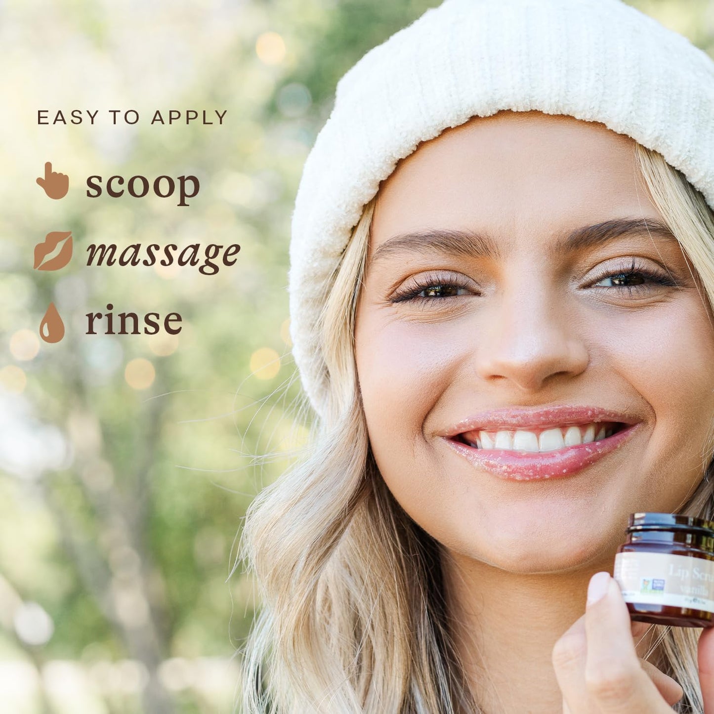 Small jar of USA made lip exfoliator for beauty gifts