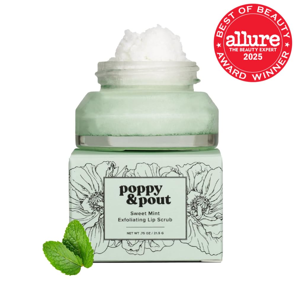 Poppy & Pout sugar lip scrub texture close up