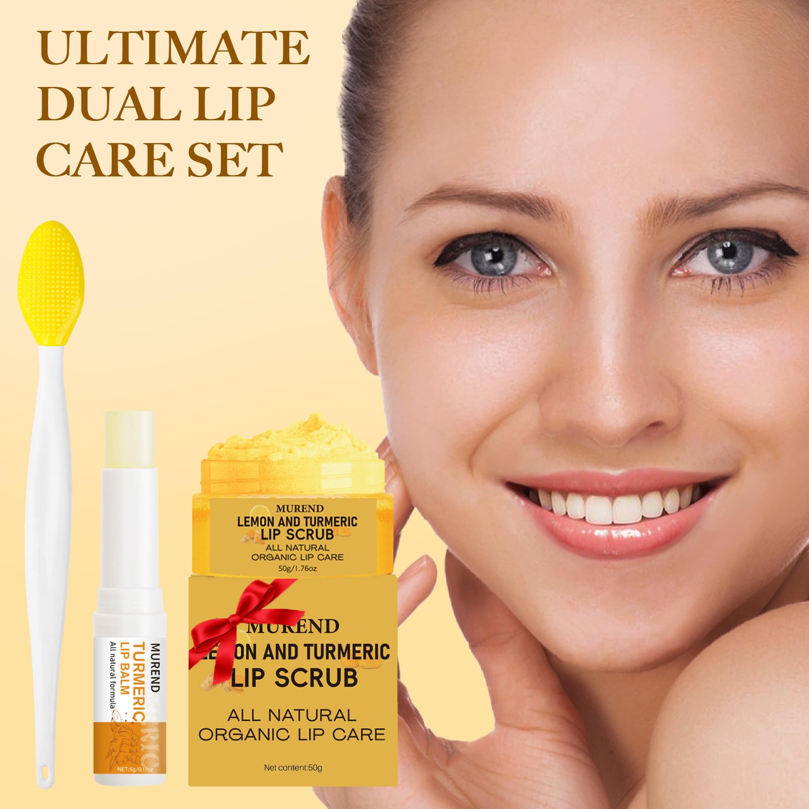 Murend Turmeric Lemon Lip Scrub jar and contents