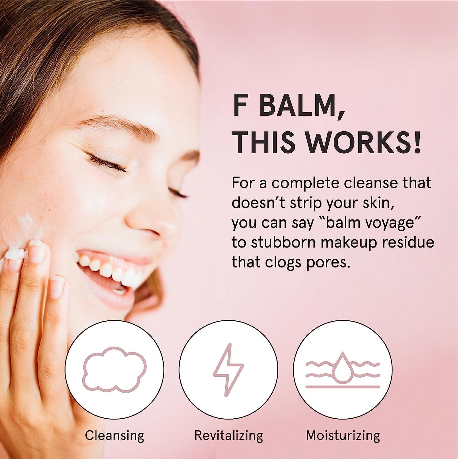 Grace & Stella Hydrating Facial Cleanser solid balm texture shown in open jar.