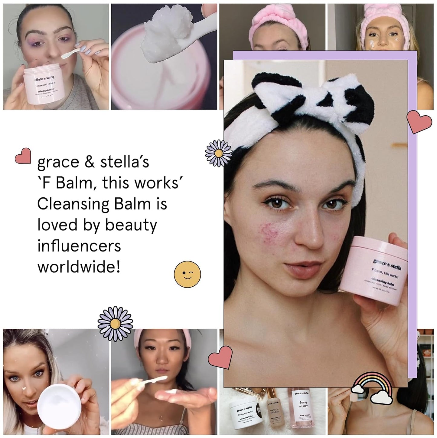 Grace & Stella vegan skincare cleansing balm ingredients label