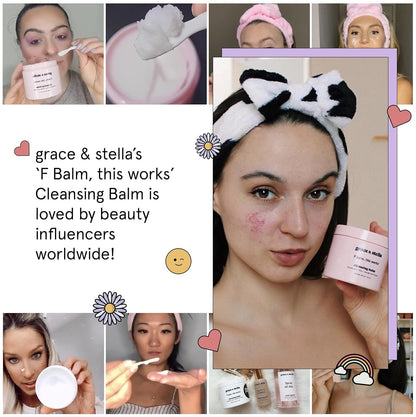 Grace & Stella vegan skincare cleansing balm ingredients label