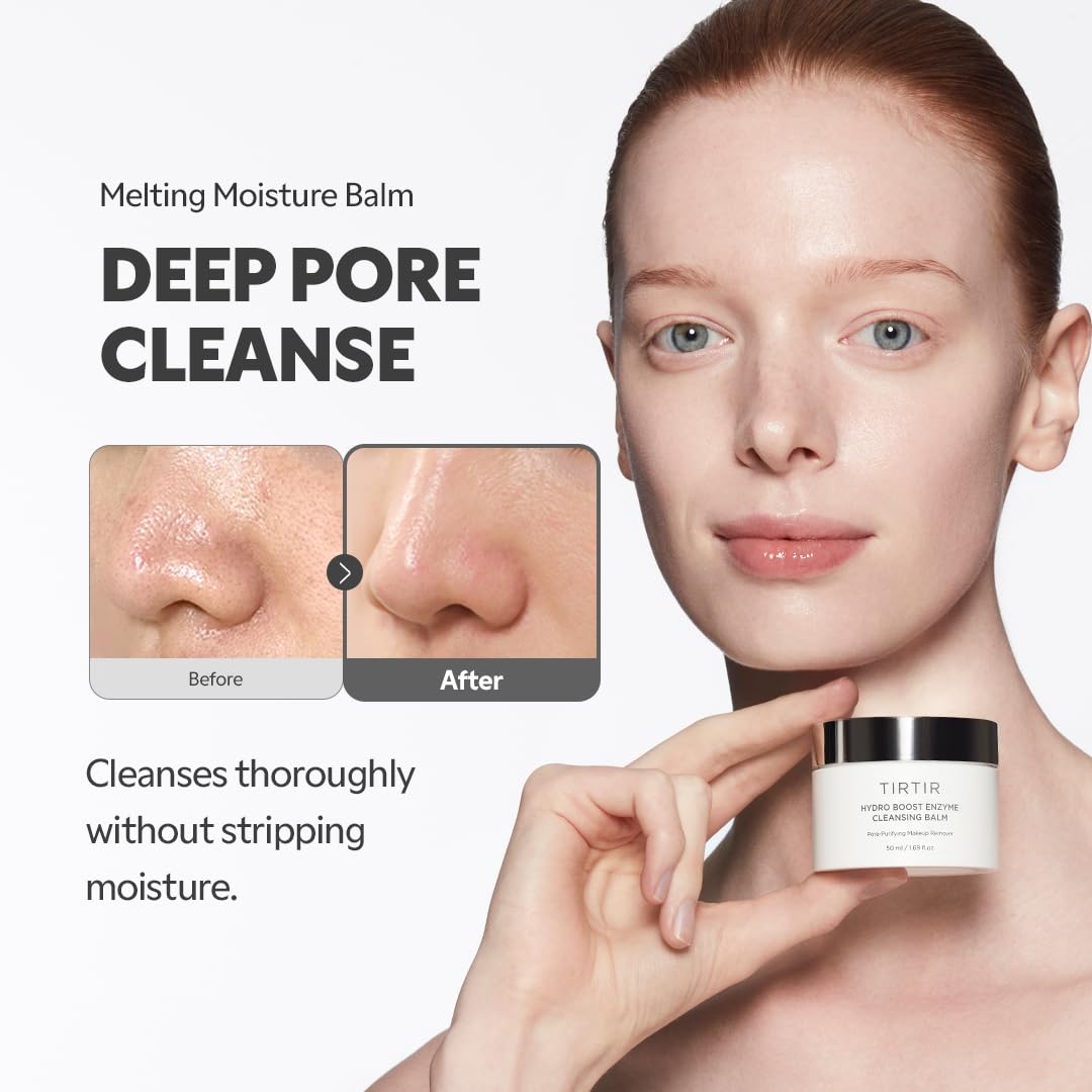 Tirtir Hydro Boost Enzyme Cleansing Balm emulsifying into milky texture with water