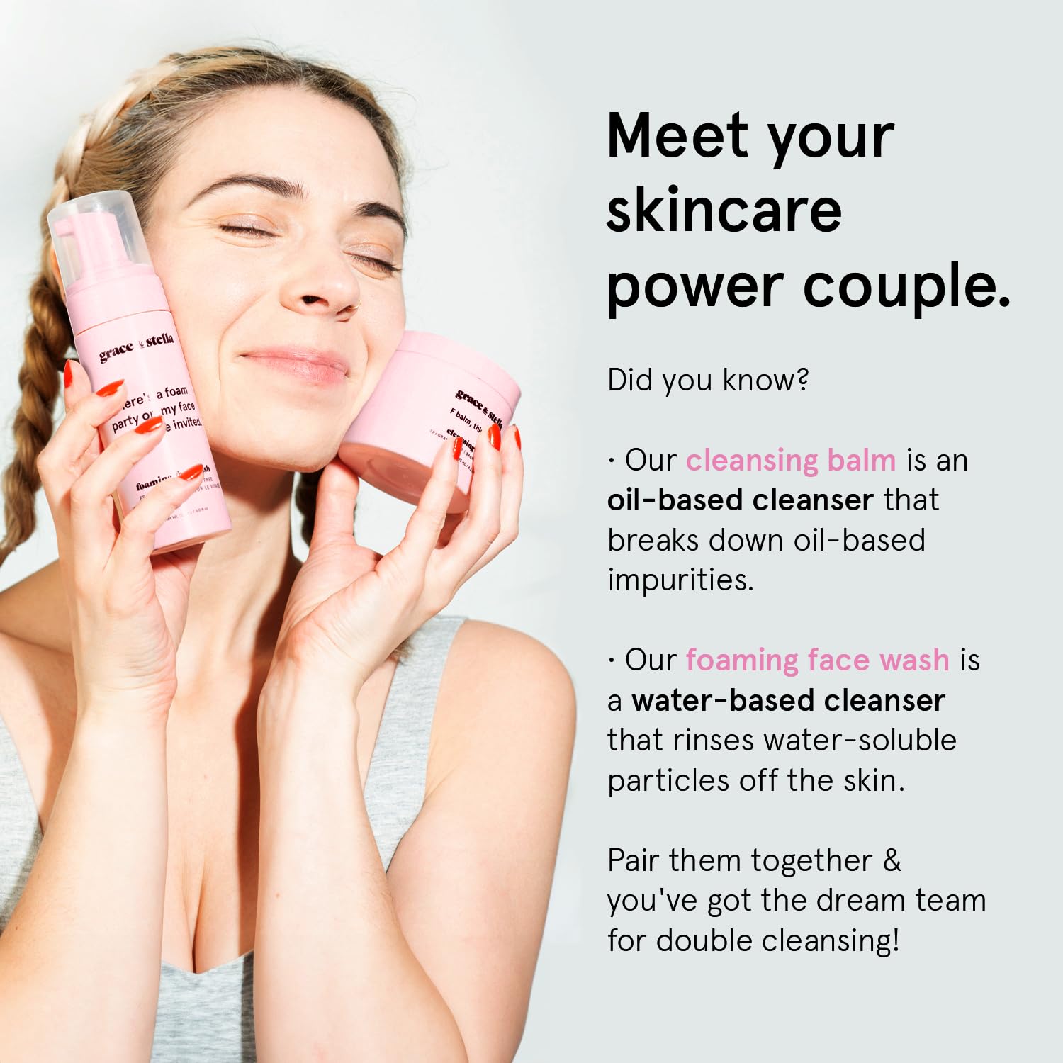 Open jar of Grace & Stella makeup melt cleansing balm