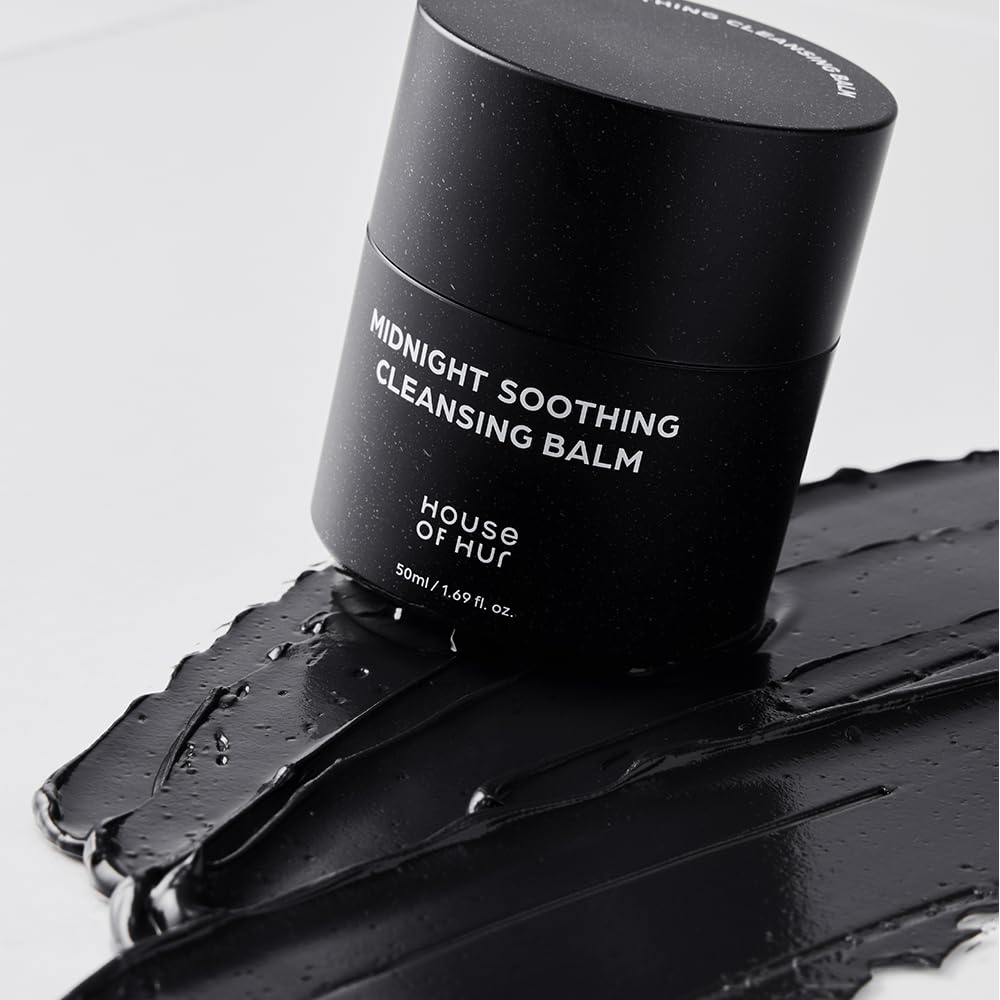 House of Hur Midnight Soothing Cleansing Balm jar open showing sherbet texture