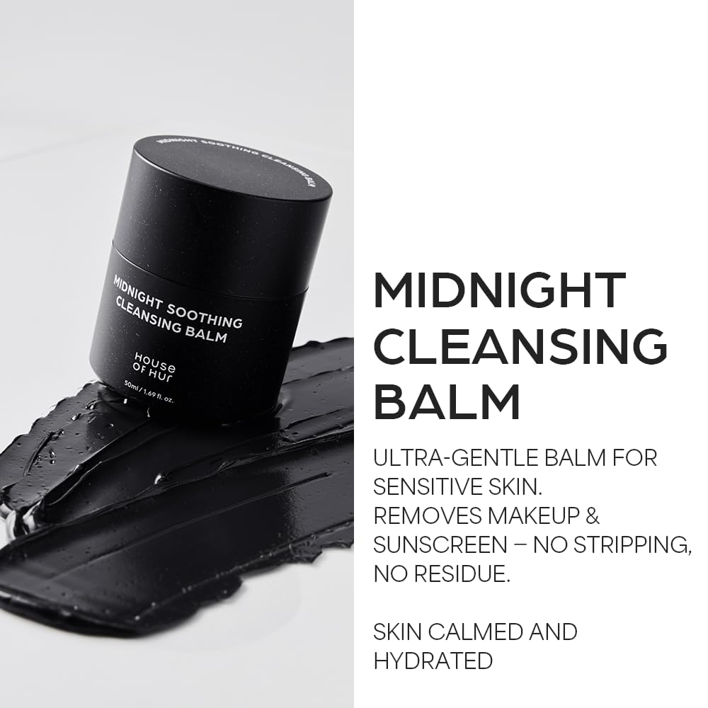 Model applying House of Hur hydrating cleansing balm to face