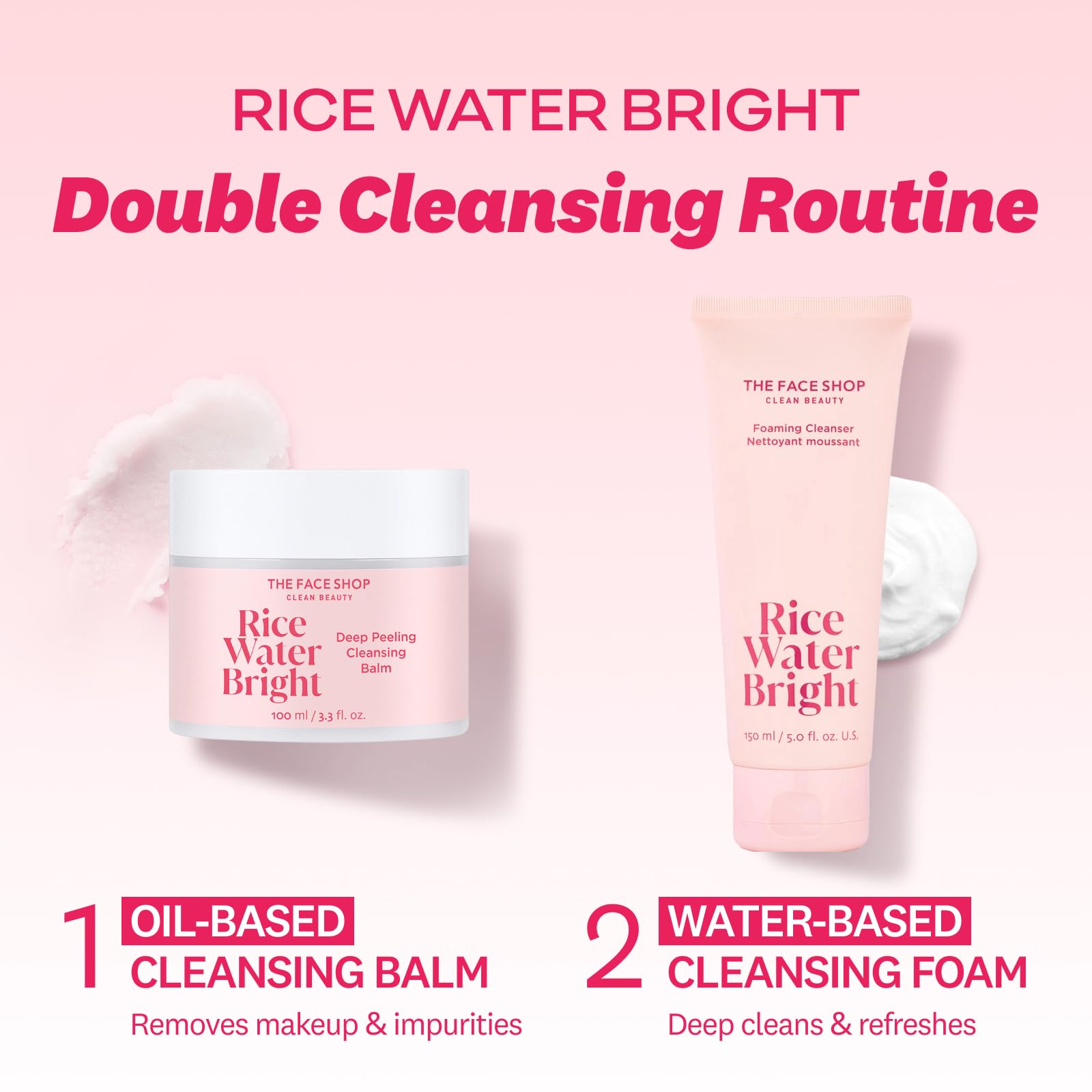 The Face Shop Rice Water Bright Cleansing Balm 100 milliliter size comparison