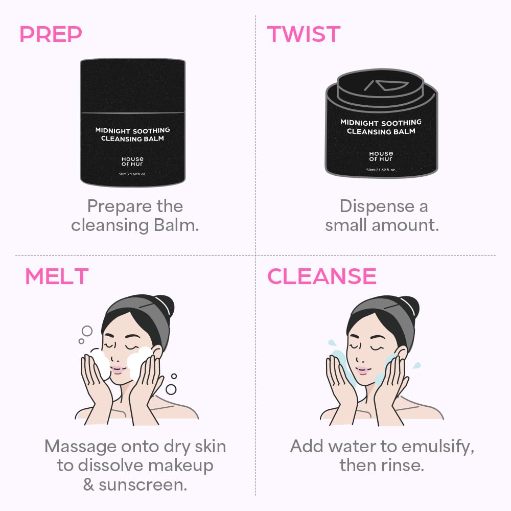 House of Hur cleansing balm showing creamy consistency on skin