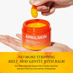 Aprilskin Carrotene Ipmp Hydromelt Cleansing Balm texture swatch on hand