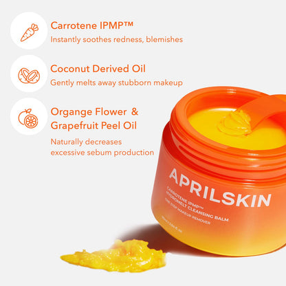 Close up of Aprilskin Carrotene IPMP cleansing balm label