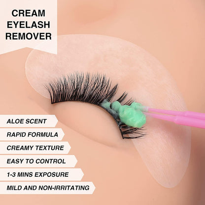 Applying Lashview extension remover to eyelashes