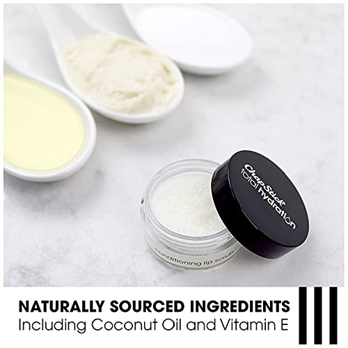 Open jar of ChapStick sugar plum conditioning exfoliator revealing the scrub texture